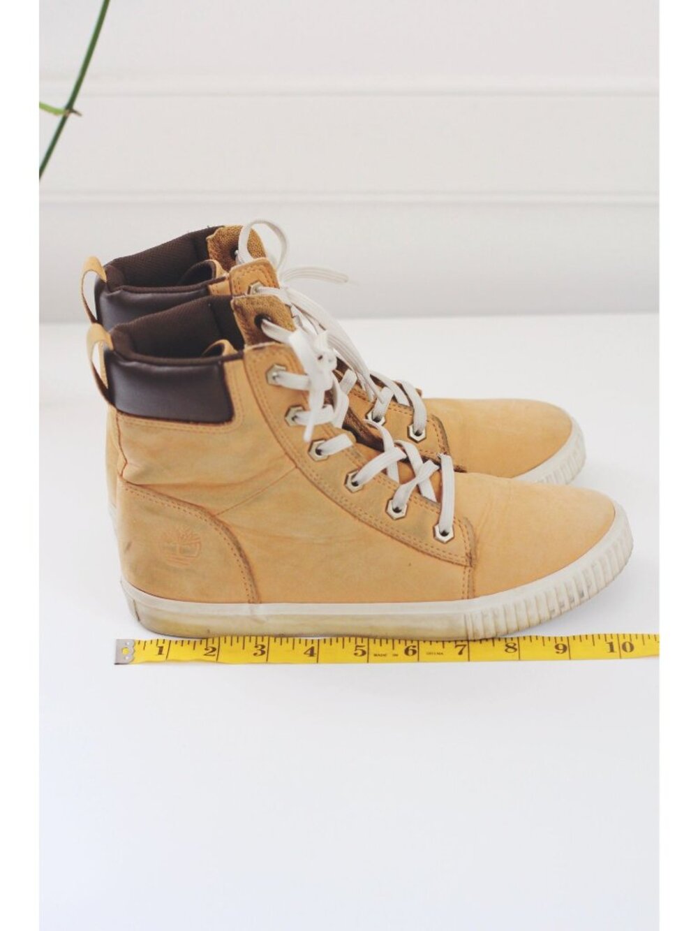 Timberland Skyla Bay High-Top Tan Sneakers Boots Leather Lace-Up Womens 8 - Picture 7 of 8